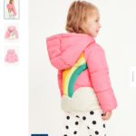 old navy pink, rainbow cloud coat 