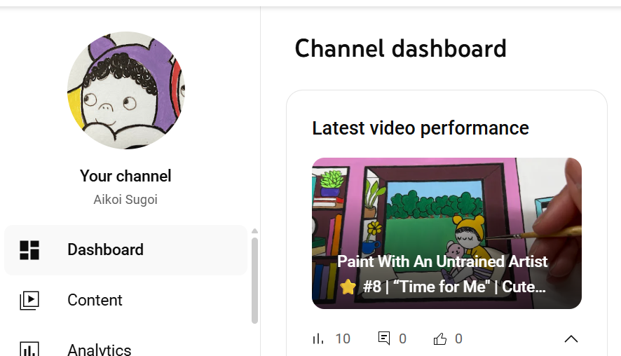 screenshot of youtube channel