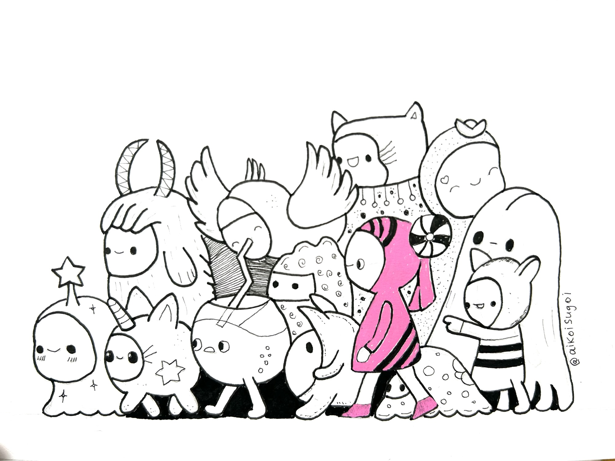 kawaii doodle collage by Aikoi